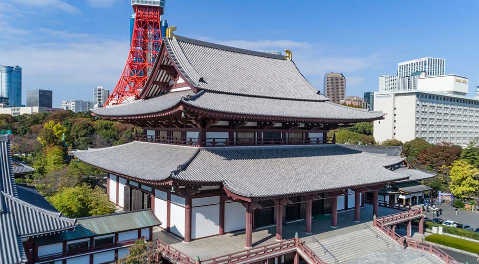 大本山 増上寺　チタン成型瓦へ屋根総葺き替え